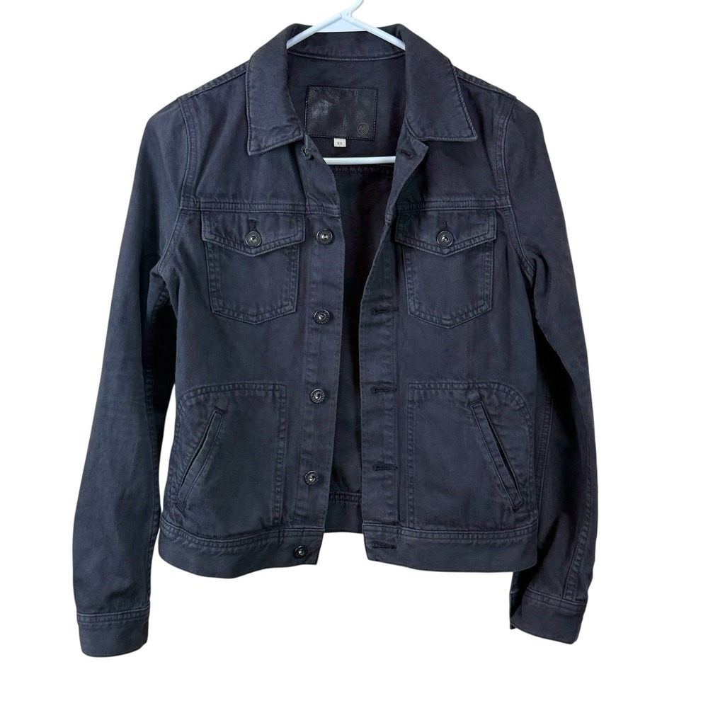 AG Adriano Goldschmied Black Denim Trucker Jacket Women's XS
